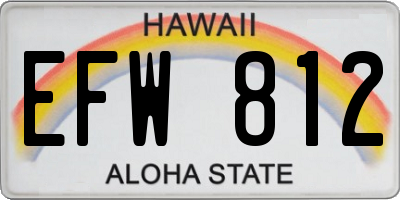 HI license plate EFW812