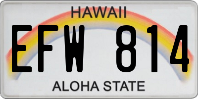 HI license plate EFW814