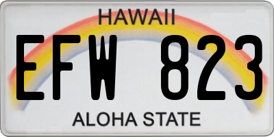 HI license plate EFW823