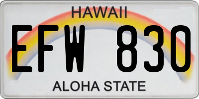HI license plate EFW830