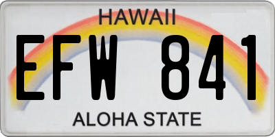 HI license plate EFW841