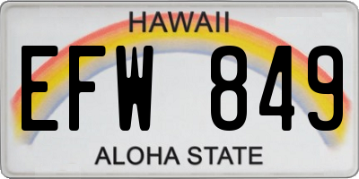 HI license plate EFW849