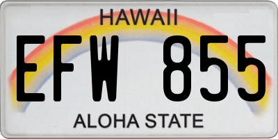 HI license plate EFW855