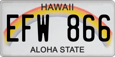 HI license plate EFW866