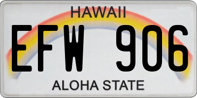 HI license plate EFW906