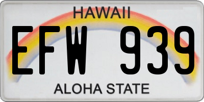 HI license plate EFW939