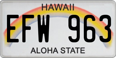 HI license plate EFW963