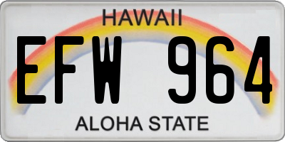 HI license plate EFW964
