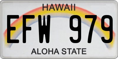 HI license plate EFW979
