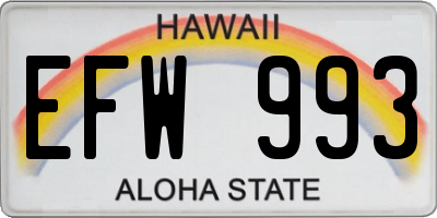 HI license plate EFW993