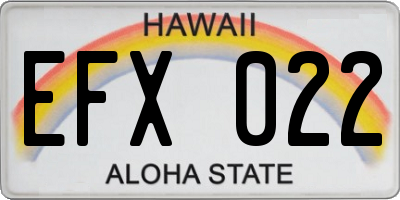 HI license plate EFX022