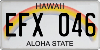 HI license plate EFX046