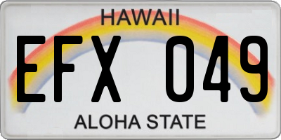 HI license plate EFX049