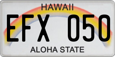 HI license plate EFX050