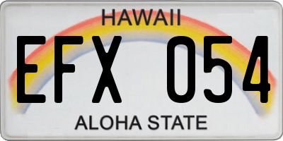 HI license plate EFX054
