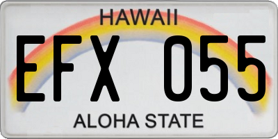 HI license plate EFX055