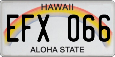 HI license plate EFX066