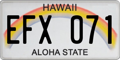 HI license plate EFX071