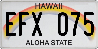 HI license plate EFX075