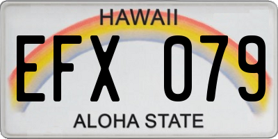 HI license plate EFX079
