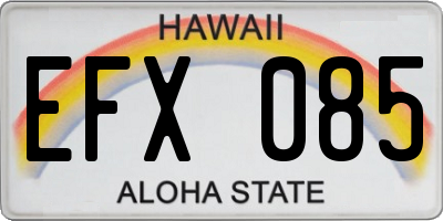 HI license plate EFX085