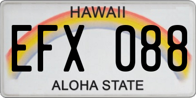 HI license plate EFX088