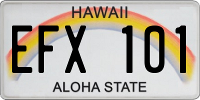 HI license plate EFX101