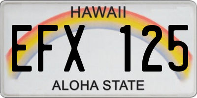HI license plate EFX125
