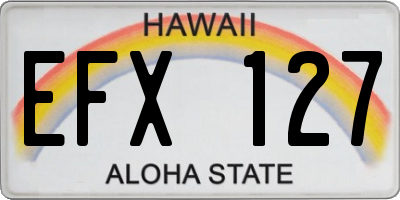 HI license plate EFX127