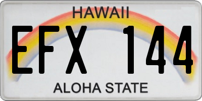 HI license plate EFX144