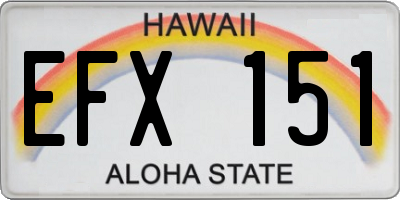 HI license plate EFX151