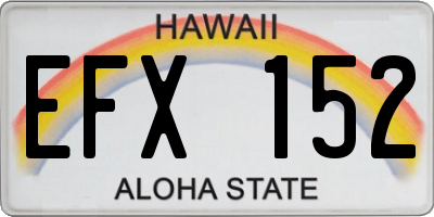 HI license plate EFX152