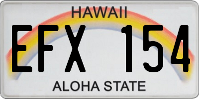 HI license plate EFX154