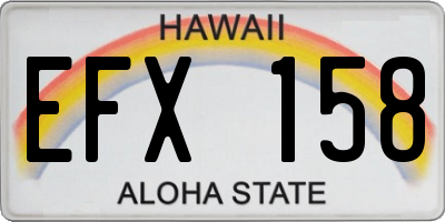 HI license plate EFX158