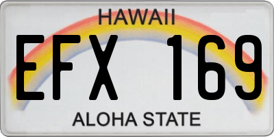 HI license plate EFX169