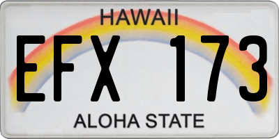 HI license plate EFX173