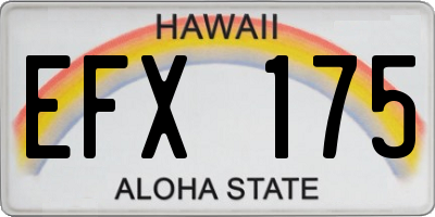 HI license plate EFX175