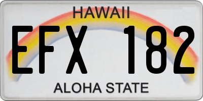HI license plate EFX182