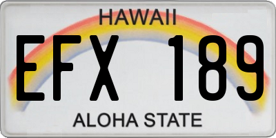 HI license plate EFX189