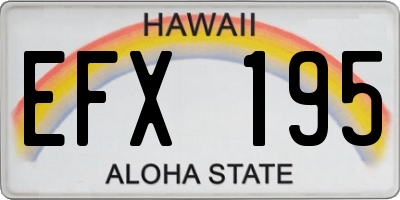 HI license plate EFX195
