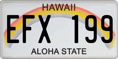 HI license plate EFX199