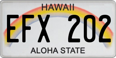 HI license plate EFX202