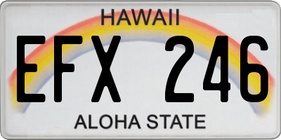 HI license plate EFX246