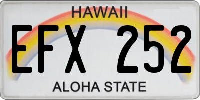 HI license plate EFX252