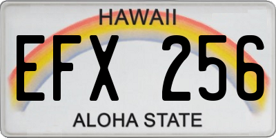 HI license plate EFX256