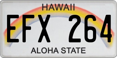 HI license plate EFX264