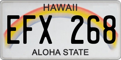 HI license plate EFX268