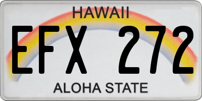 HI license plate EFX272
