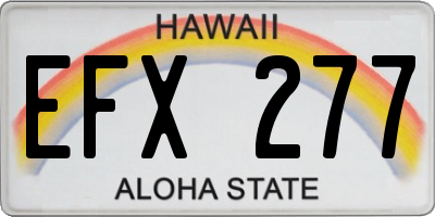 HI license plate EFX277