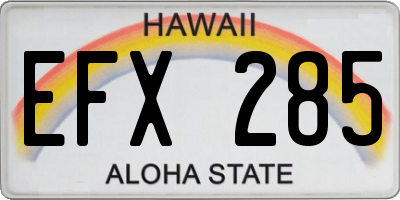 HI license plate EFX285